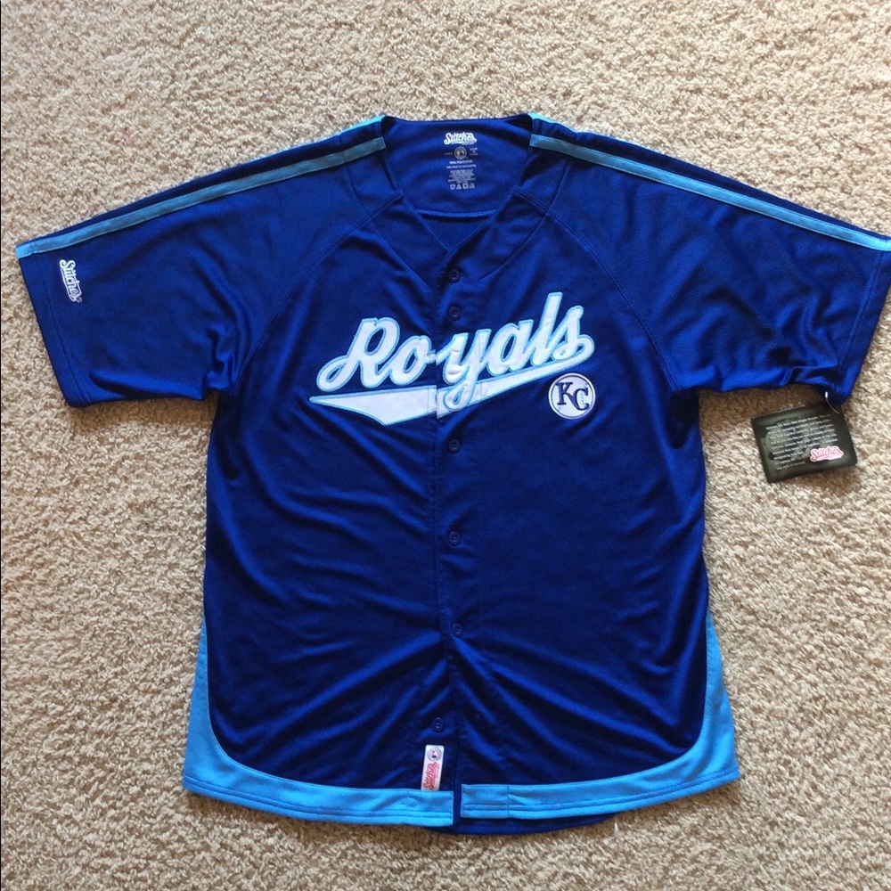 Stitches Kansas City Royals Royal Blue Jersey Mens